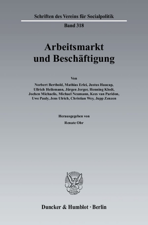 Arbeitsmarkt und Besch&auml;ftigung. - 