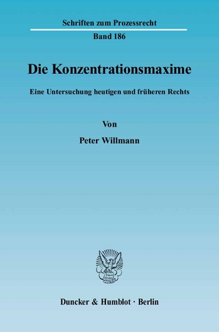 Die Konzentrationsmaxime.