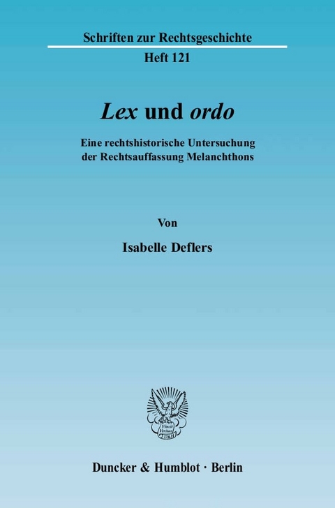 "Lex" und "ordo". - Isabelle Deflers