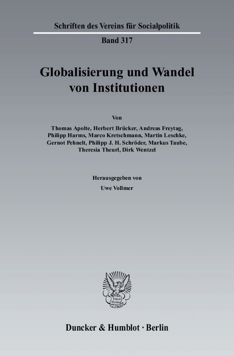 Globalisierung und Wandel von Institutionen. - 
