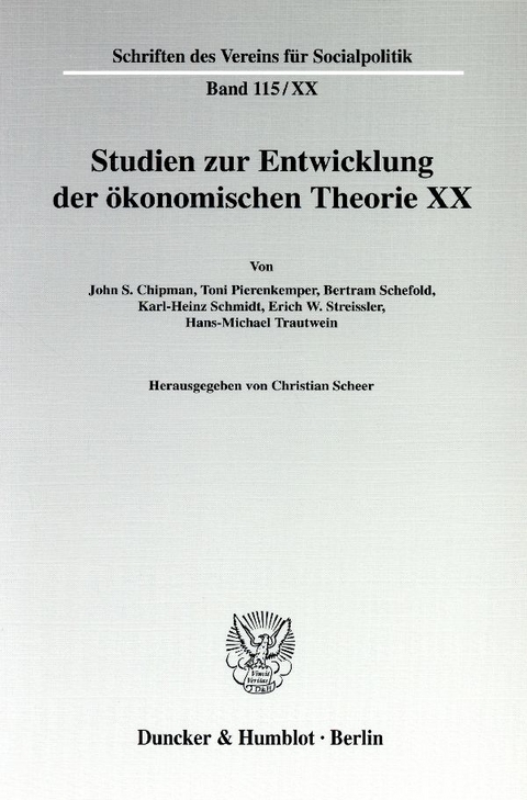 Die &Auml;ltere Historische Schule: Wirtschaftstheoretische Beitr&auml;ge und wirtschaftspolitische Vorstellungen. - 
