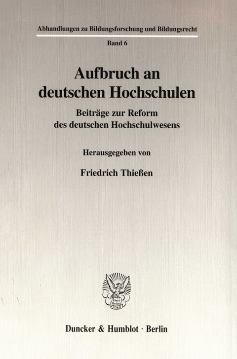 Aufbruch an deutschen Hochschulen. - 