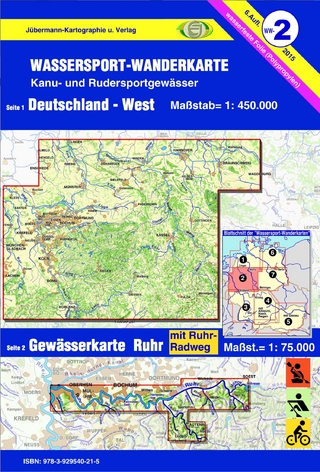 Wassersport-Wanderkarte / Deutschland-West mit Gewässerkarte Ruhr