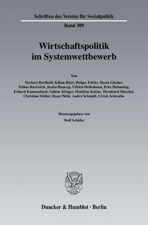 Wirtschaftspolitik im Systemwettbewerb. - 