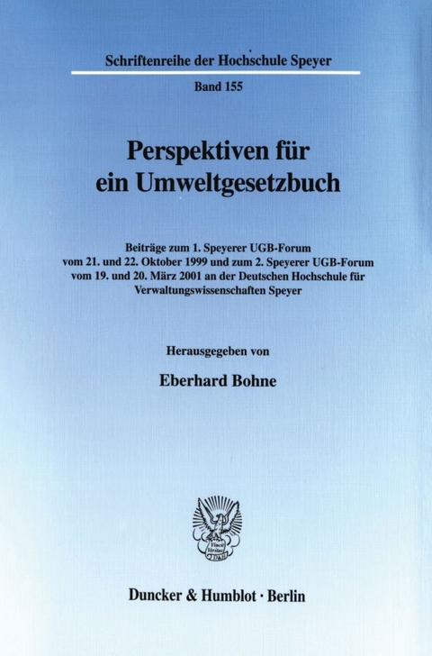 Perspektiven f&uuml;r ein Umweltgesetzbuch. - 