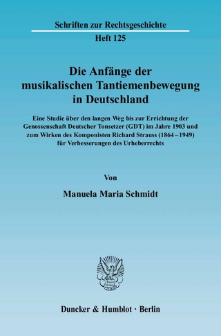 Die Anfänge der musikalischen Tantiemenbewegung in Deutschland.