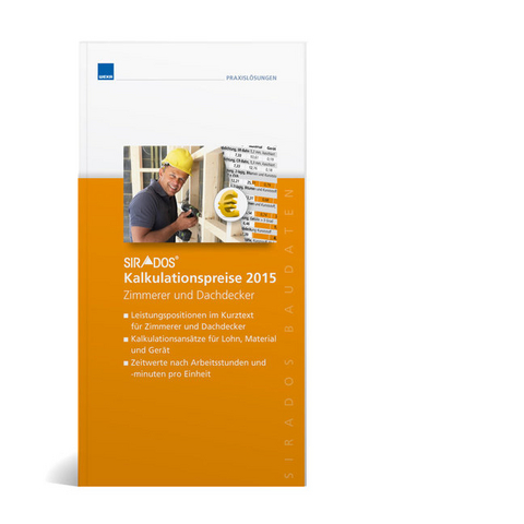 sirAdos Kalkulationpreise 2015 Zimmerer und Dachdecker