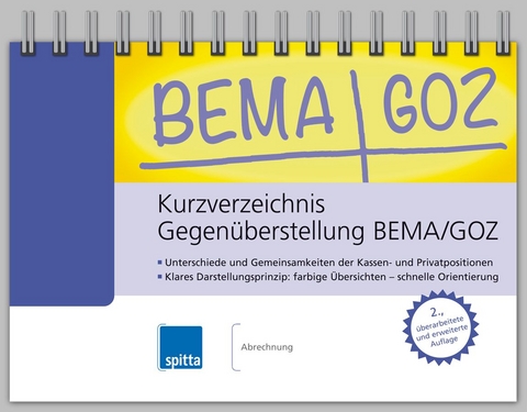 Kurzverzeichnis Gegen&uuml;berstellung BEMA/GOZ - Jana Brandt