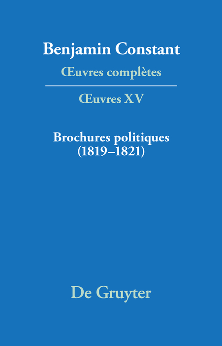 Brochures politiques (1819&ndash;1821) - 