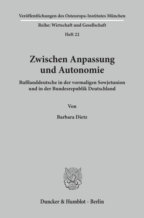 Zwischen Anpassung und Autonomie. - Barbara Dietz