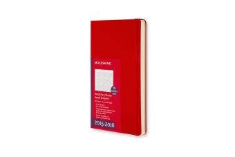 Moleskine Wochenkalender 18 Monate P/A6, Scharlachrot 2015/2016