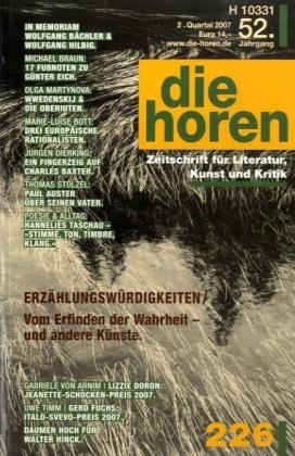 die horen - Zeitschrift f&uuml;r Literatur, Kunst und Kritik - 