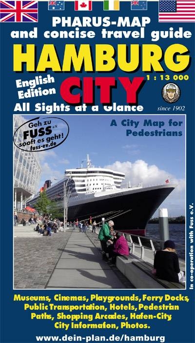 Pharus-Plan Hamburg City (English Edition) - 