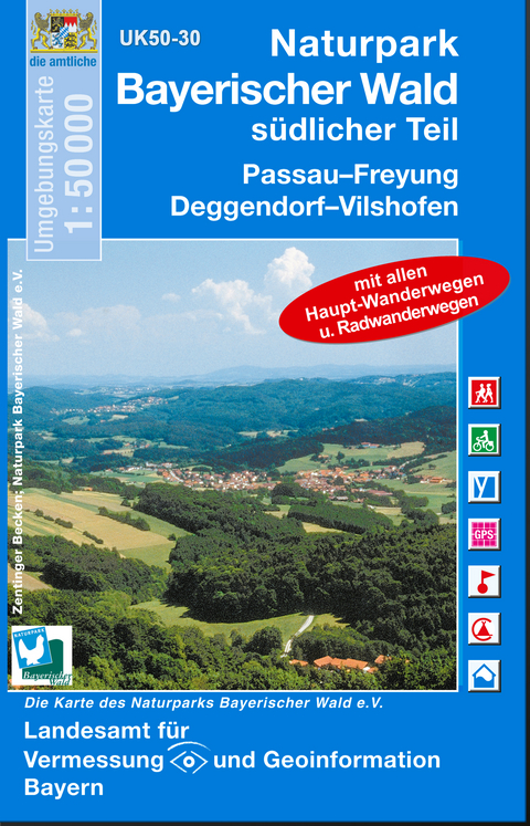 UK50-30 Naturpark Bayerischer Wald, s&uuml;dlicher Teil - Breitband und Vermessung Landesamt f&uuml;r Digitalisierung  Bayern