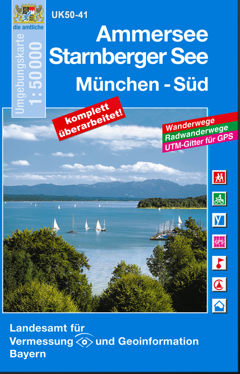UK50-41 Ammersee, Starnberger See, M&uuml;nchen-S&uuml;d - Breitband und Vermessung Landesamt f&uuml;r Digitalisierung  Bayern