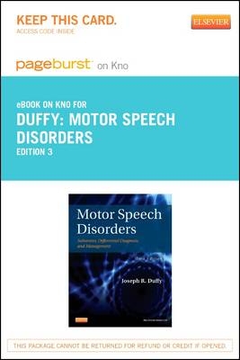 Motor Speech Disorders- Elsevier eBook on Intel Education Study (Retail Access Card)
