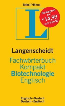 Langenscheidt Fachwörterbuch Kompakt Biotechnologie Englisch