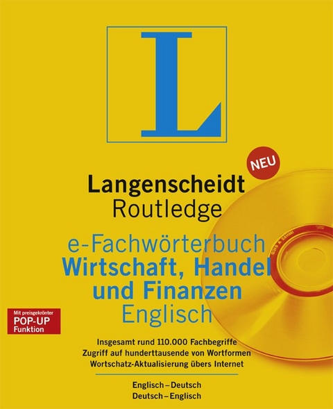 Langenscheidt Routledge e-Fachw&ouml;rterbuch Wirtschaft, Handel und Finanzen, Englisch, 1 CD-ROM