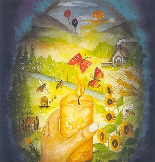 Einen Gegenstand im Zusammenhang schauen: Kreis - Bienenwachskerze - Leib - Brot