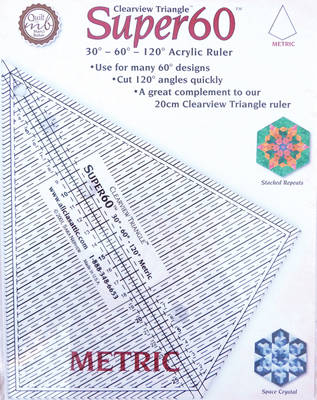 Clearview Triangle (TM) Super 60 (TM) Metric 30 Degrees - 60 Degrees - 120 Degrees Acrylic Ruler