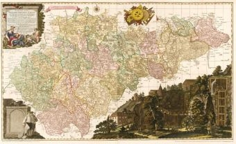 Historische Karte: Erzgebirgischer Kreis &ndash; Carte von Ertzgeb&uuml;rgischen Creysse in Churfurstenthum Sachssen mit allen derinnen befindlichen Aembtern und Herrschafften 1760 (Plano) - Peter (der J&uuml;ngere) Schenk