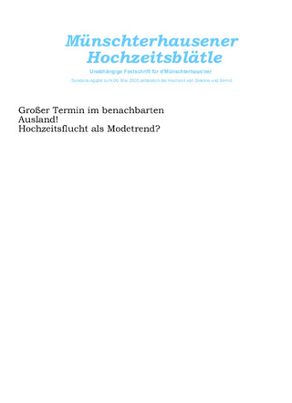 Münschterhausener Hochzeitsblätle