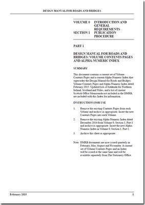 Design manual for roads and bridges