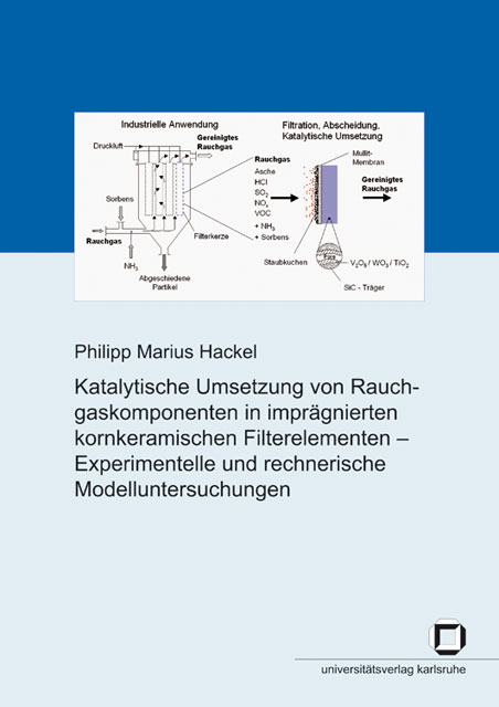 Katalytische Umsetzung von Rauchgaskomponenten in impr&auml;gnierten kornkeramischen Filterelementen - Experimentelle und rechnerische Modelluntersuchungen - Philipp M Hackel