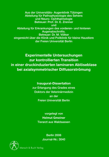 Nichtinvasive Erfassung der Netzhautmorphologie bei Katzen mit der optischen K&ouml;h&auml;renz-Tomographie (OCT) - Helmut Gmeiner