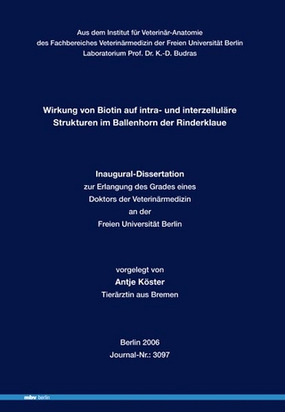 Wirkung von Biotin auf intra- und interzelluläre Strukturen im Ballenhorn der Rinderklaue