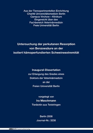 Untersuchung der perkutanen Resorption von Benzoesäurean der isoliert hämoperfundierten Schweineextremität