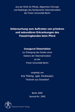 Untersuchung zum Auftreten von primären und sekundären Erkrankungen des Fesselringbandes beim Pferd