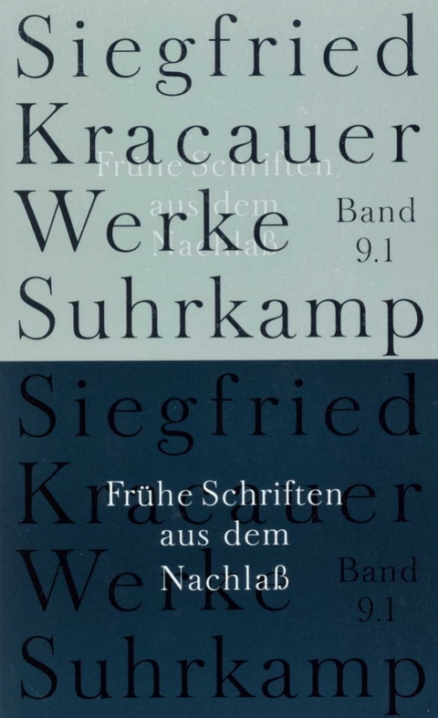 Werke in neun B&auml;nden - Siegfried Kracauer