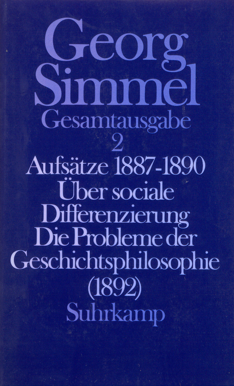 Gesamtausgabe in 24 B&auml;nden - Georg Simmel