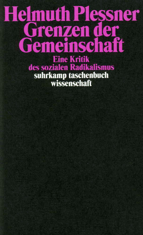Grenzen der Gemeinschaft - Helmuth Plessner