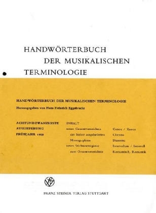 Handwörterbuch der musikalischen Terminologie. Lieferung 28
