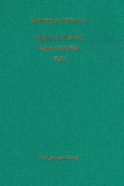 Kleine Schriften - Oskar von Hin&uuml;ber