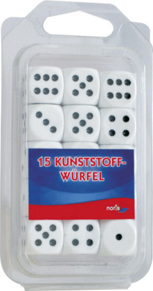 15 wei&szlig;e Kunststoffw&uuml;rfel (Spiel-Zubeh&ouml;r)