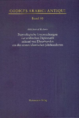 Papyrologische Untersuchungen zur arabischen Diplomatik anhand von Eheurkunden aus den ersten islamischen Jahrhunderten