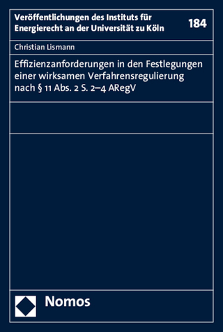 Effizienzanforderungen in den Festlegungen einer wirksamen Verfahrensregulierung nach § 11 Abs. 2 S. 2-4 ARegV