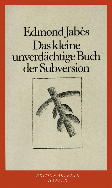 Das kleine unverd&auml;chtige Buch der Subversion - Edmond Jab&egrave;s