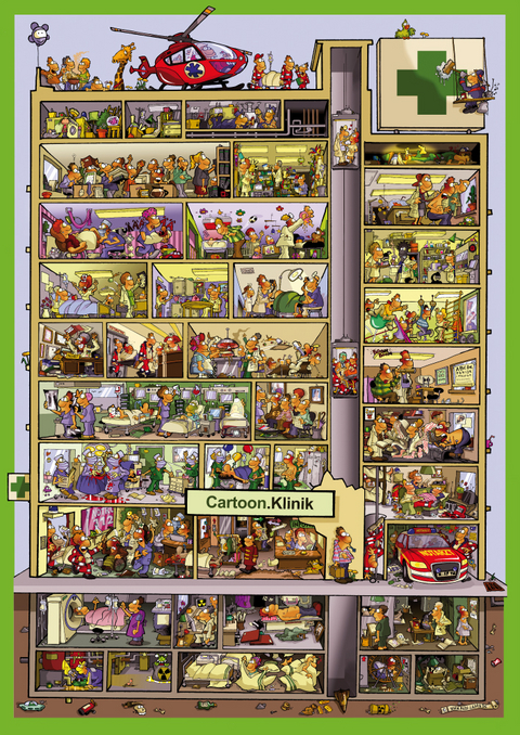 Cartoonposter "Klinik"