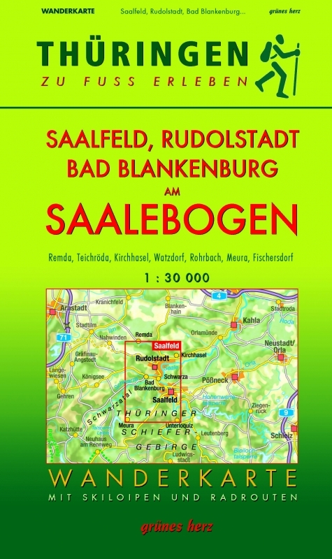 Wanderkarte Saalfeld, Rudolstadt, Bad Blankenburg am Saalebogen - 