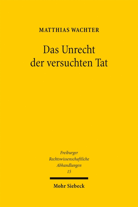 Das Unrecht der versuchten Tat - Matthias Wachter
