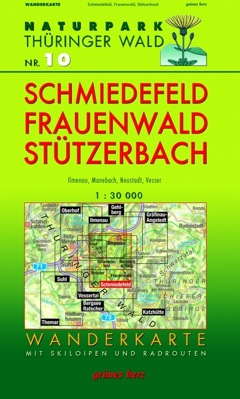 Wanderkarte Schmiedefeld, Frauenwald und St&uuml;tzerbach - 