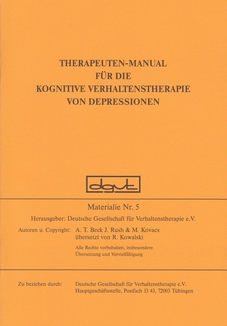 Therapeuten-Manual für die kognitive Verhaltenstherapie von Depressionen