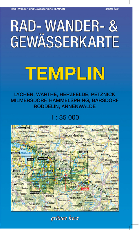 Rad-, Wander- und Gew&auml;sserkarte Templin - 