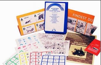 Regenbogen-Lesekiste. Texte f&uuml;r Erstleser. B&uuml;cher, Poster, Spiele, Kopiervorlagen. Materialien f&uuml;r den Anf&auml;ngerunterricht / Spieleset: Buchstaben, W&ouml;rter, Bilder und Spiele - 