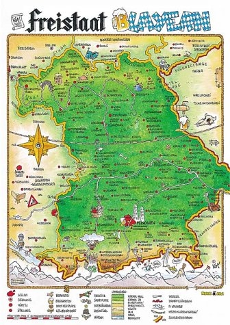 Cartoonlandkarte Freistaat-Bayern - Kim Schmidt