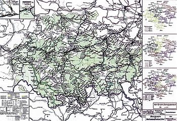 Übersichtskarte des Reichsbahnstreckennetzes in Thüringen 1939 [gerollt]